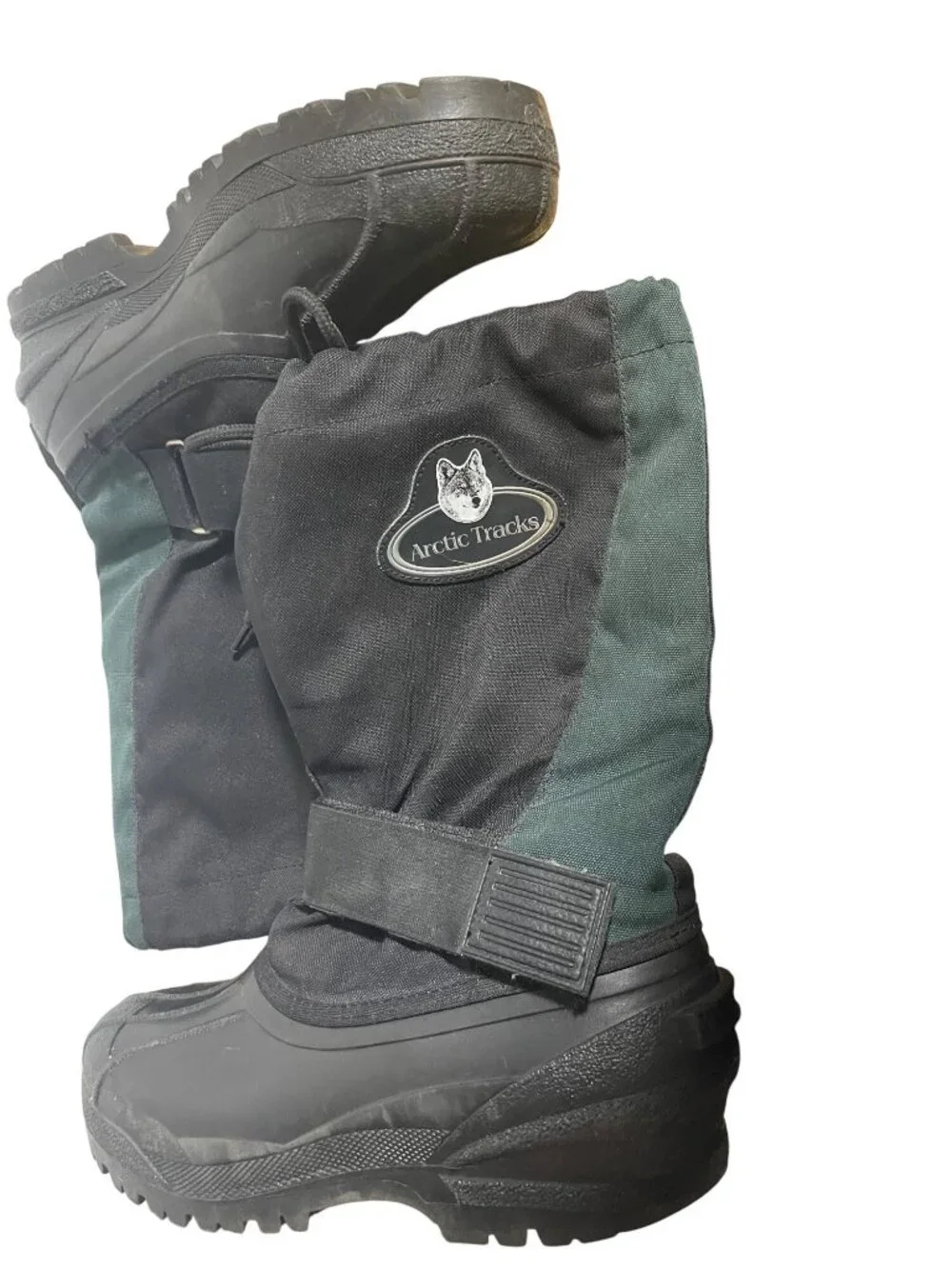 Arctic Tracks Winter Snow Boots Black & Green Insulated Waterproof Outdoor Mens